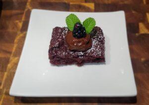vegan beet brownies with coconut chocolate mousse